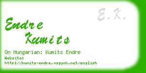 endre kumits business card